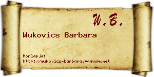 Wukovics Barbara névjegykártya