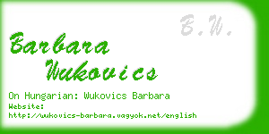 barbara wukovics business card